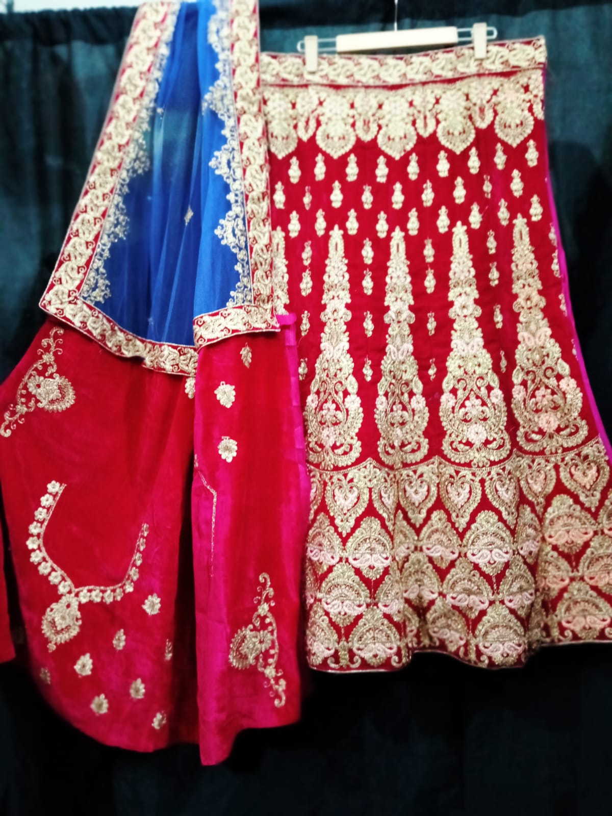 Velvet bridal Lehenga - choli set | Anita jain Fashions