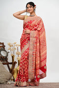 Khaddi sari with hand gota