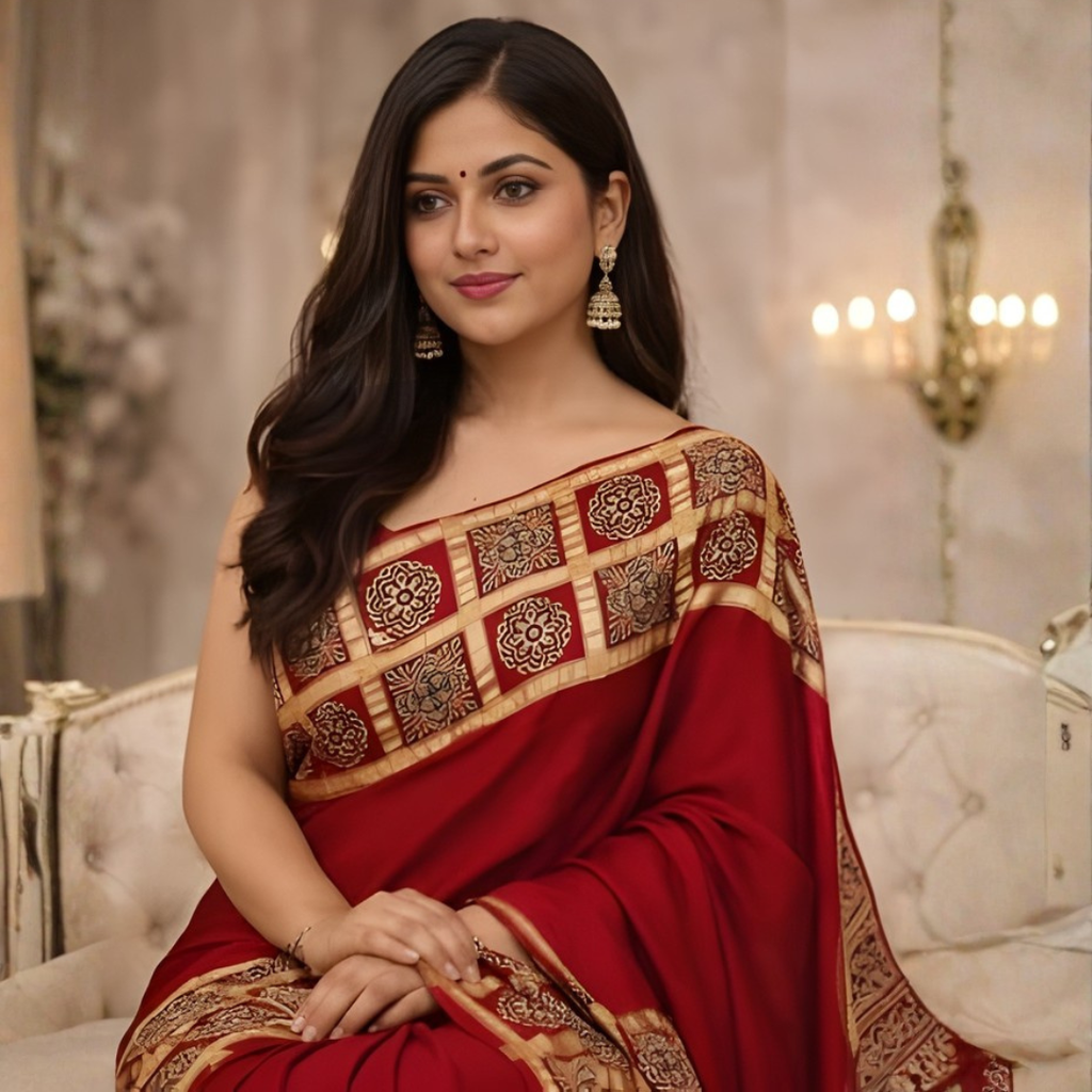 Modal Gajji Silk Saree with Ghatchola Border