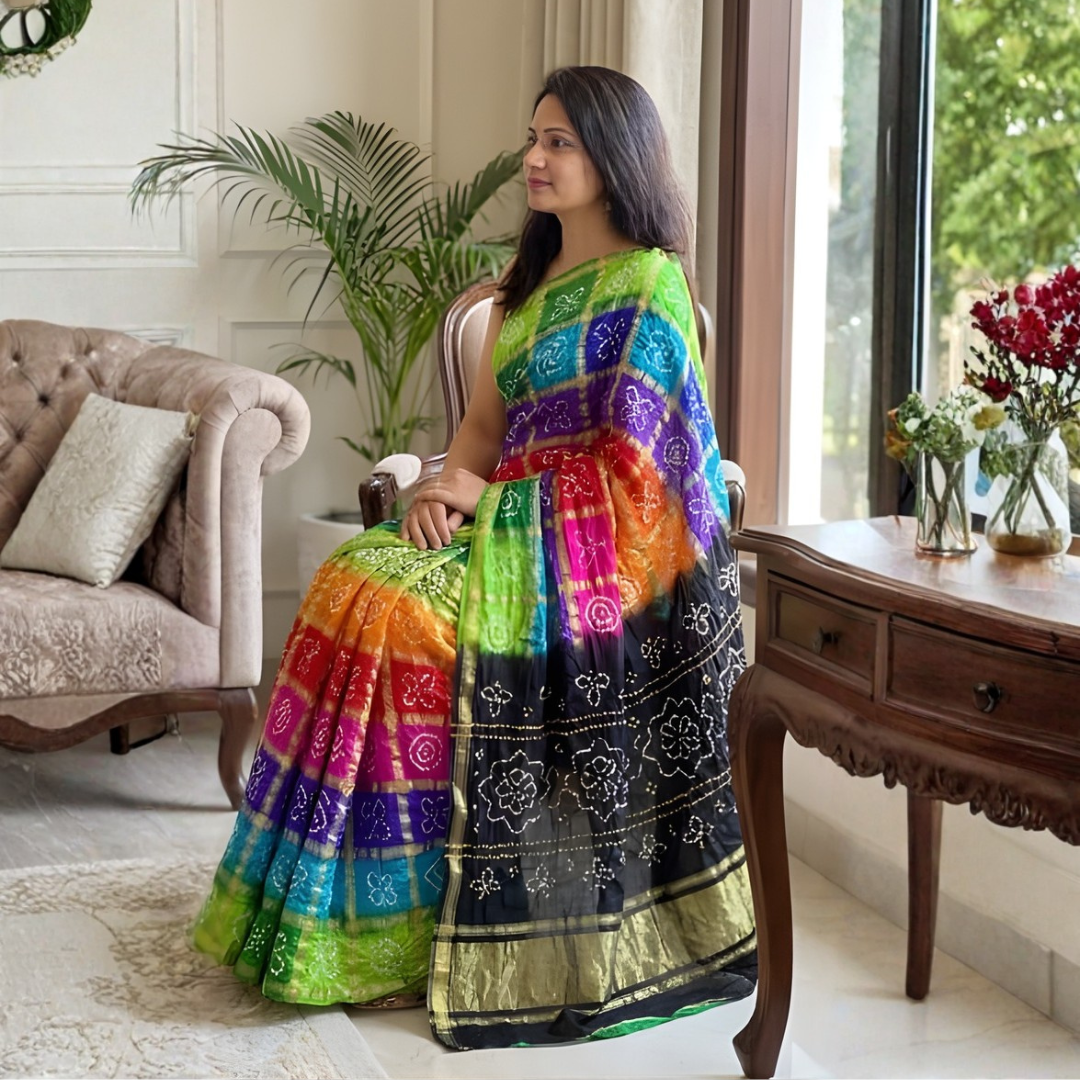 Pure Gajji Ghatchola Saree with Zari Work – Festive Wear