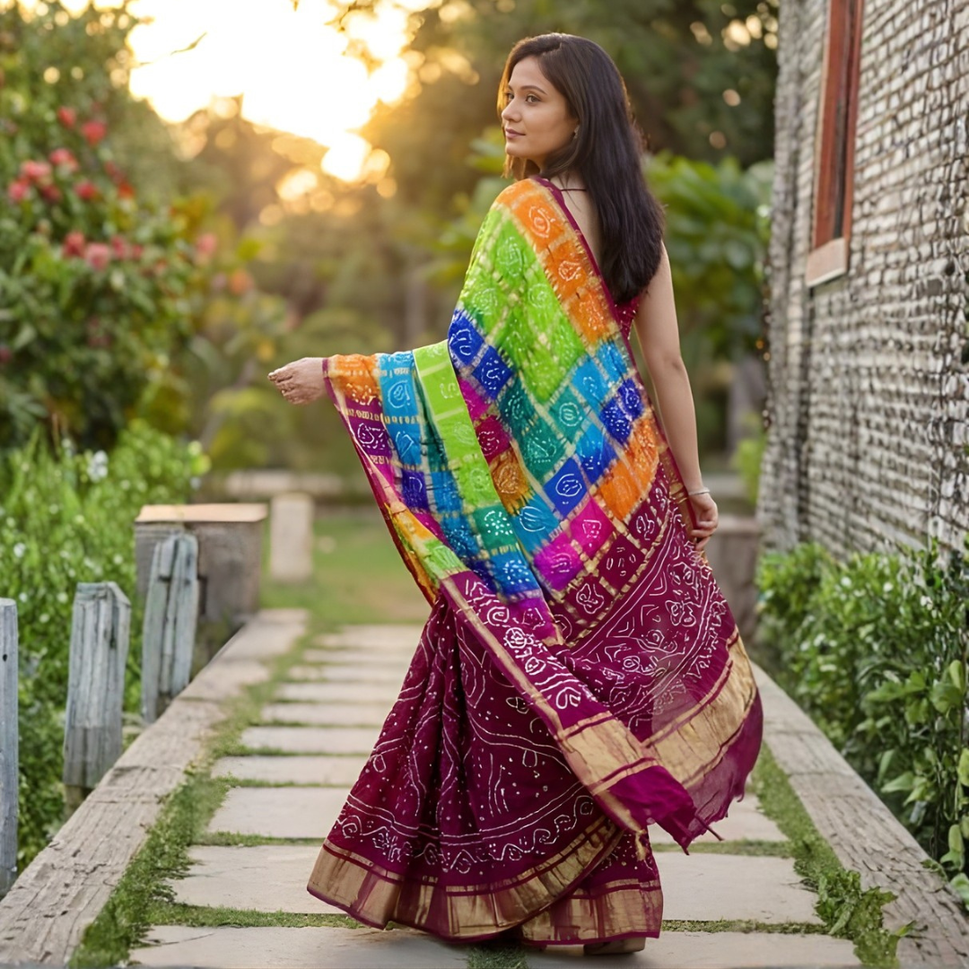 Pure Gajji Ghatchola Saree with Zari Work – Festive Wear