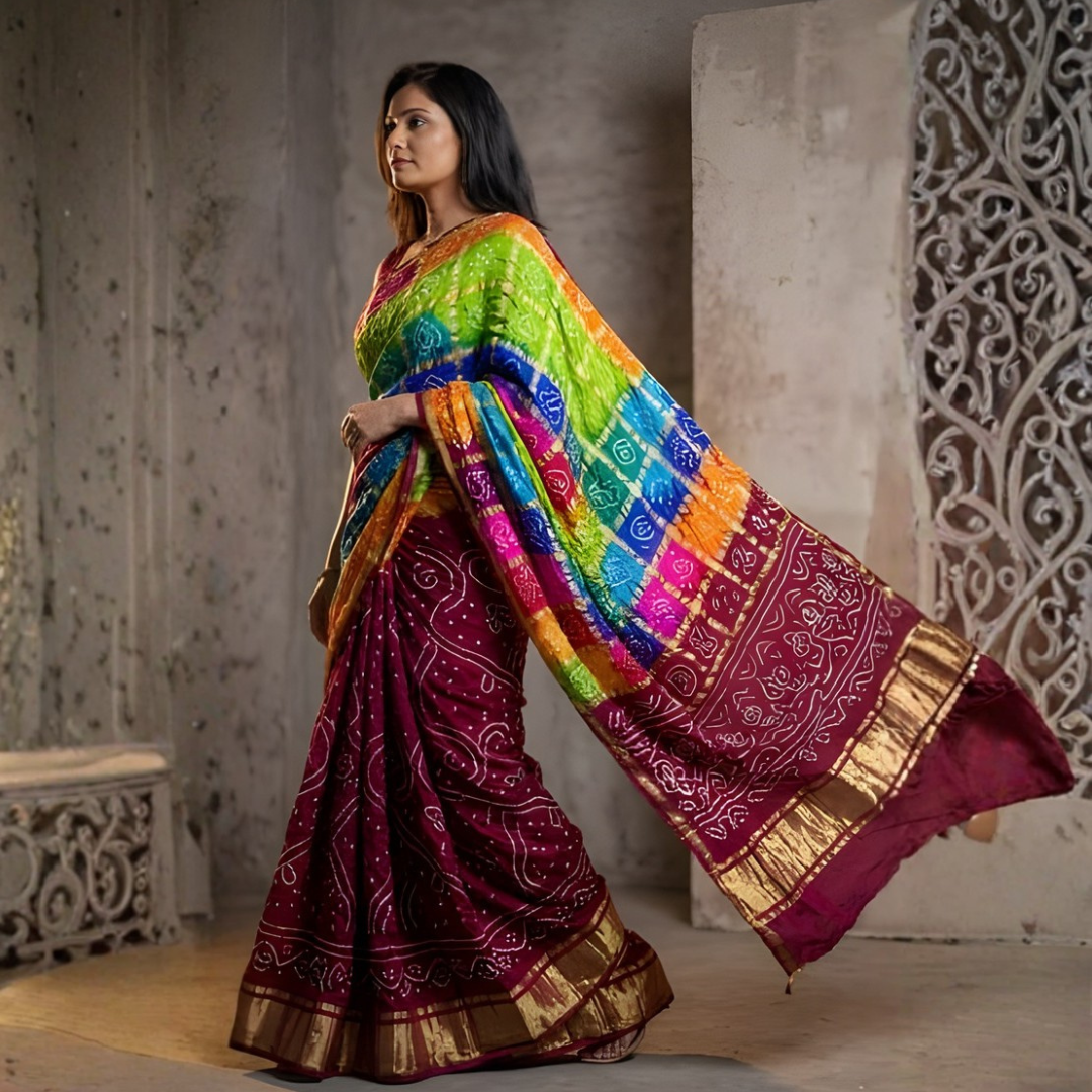 Pure Gajji Ghatchola Saree with Zari Work – Festive Wear