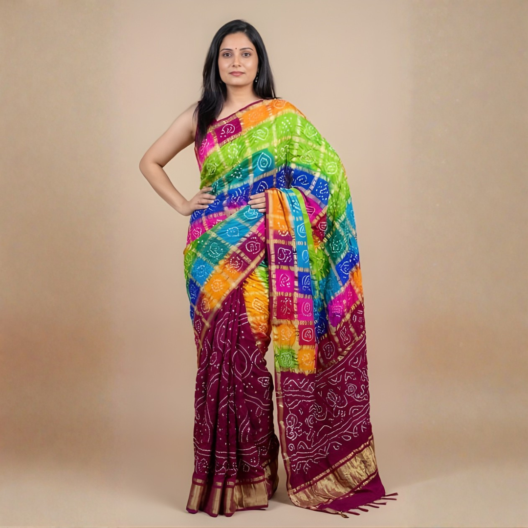 Pure Gajji Ghatchola Saree with Zari Work – Festive Wear