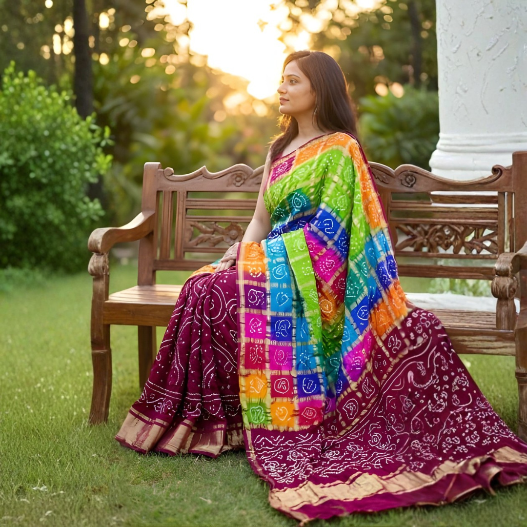 Pure Gajji Ghatchola Saree with Zari Work – Festive Wear