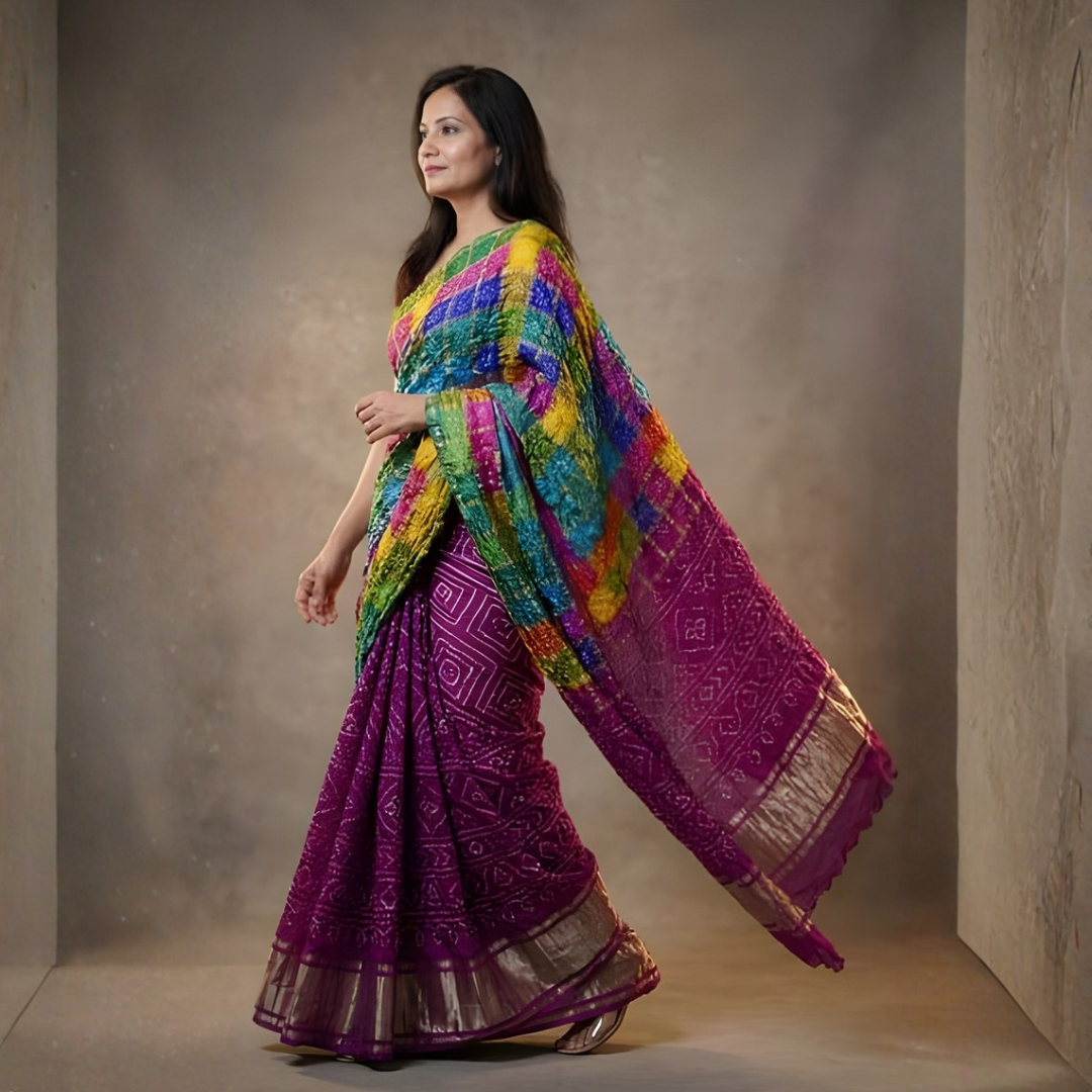 Pure Gajji Ghatchola Saree with Zari Work – Festive Wear