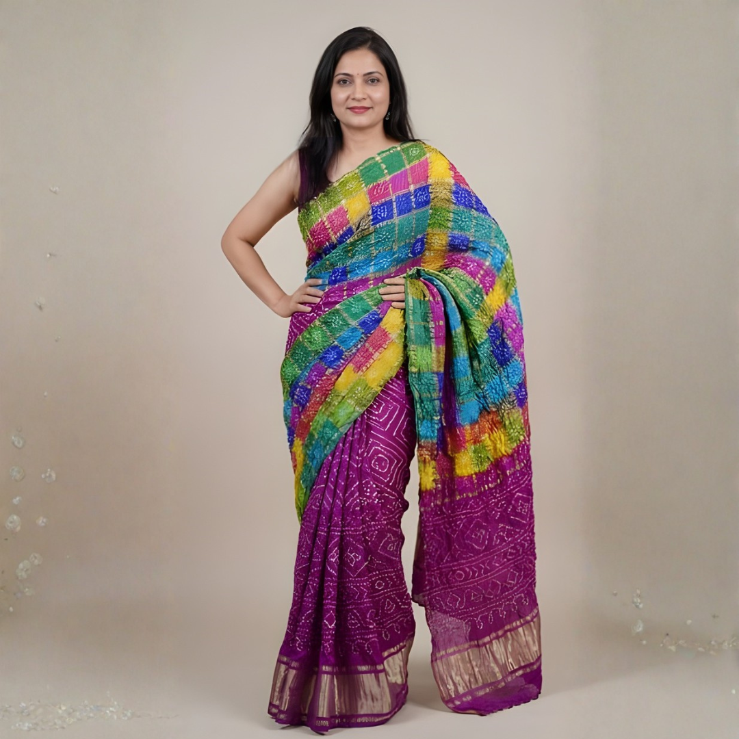 Pure Gajji Ghatchola Saree with Zari Work – Festive Wear