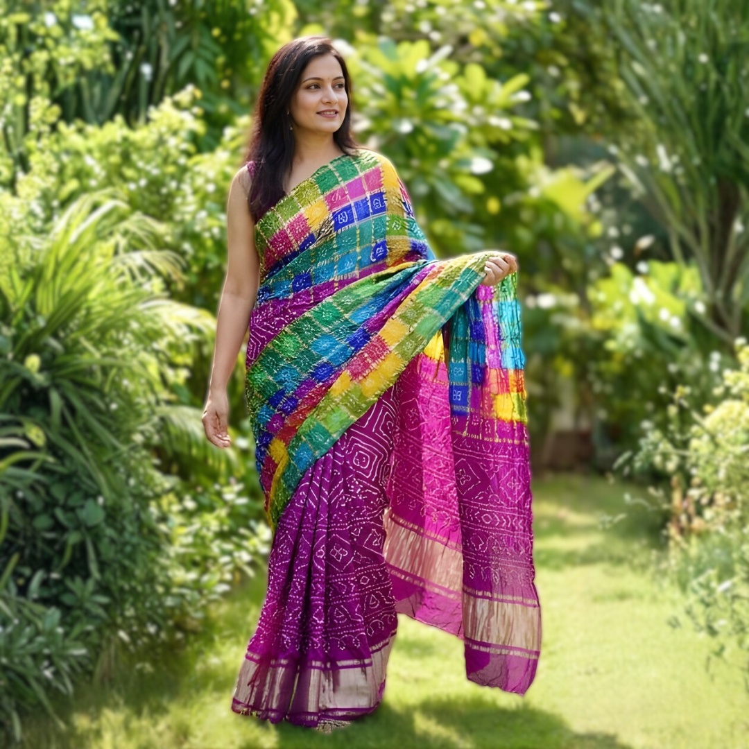 Pure Gajji Ghatchola Saree with Zari Work – Festive Wear