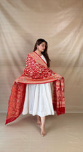 Red Khaddi Georgette Dupatta with All-Over Meenakari Motifs