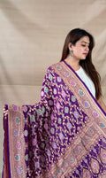 Purple Khaddi Georgette Dupatta with Meenakari Print