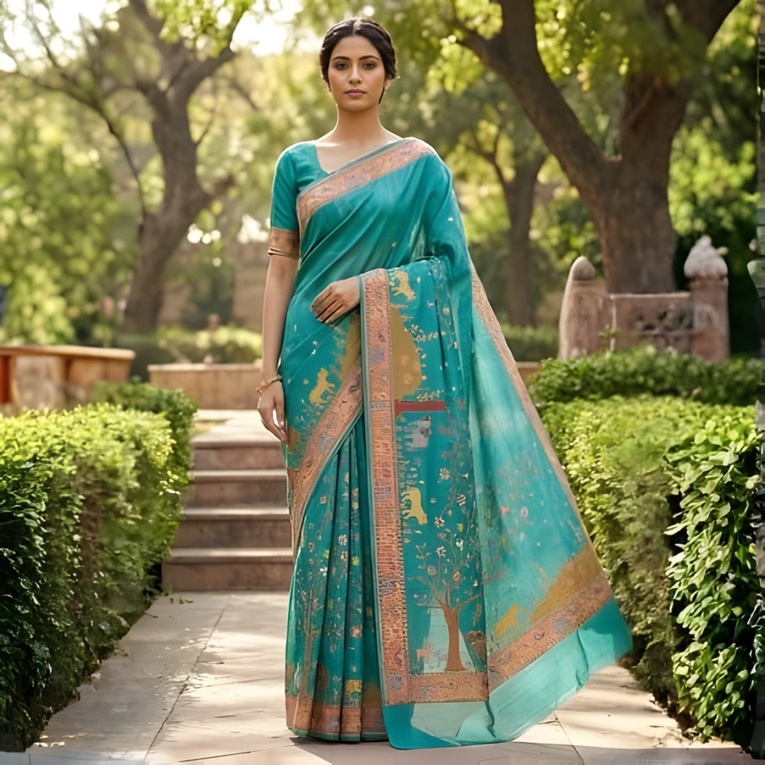 Katan Silk Zari Weaving Festive Saree – Traditional Style