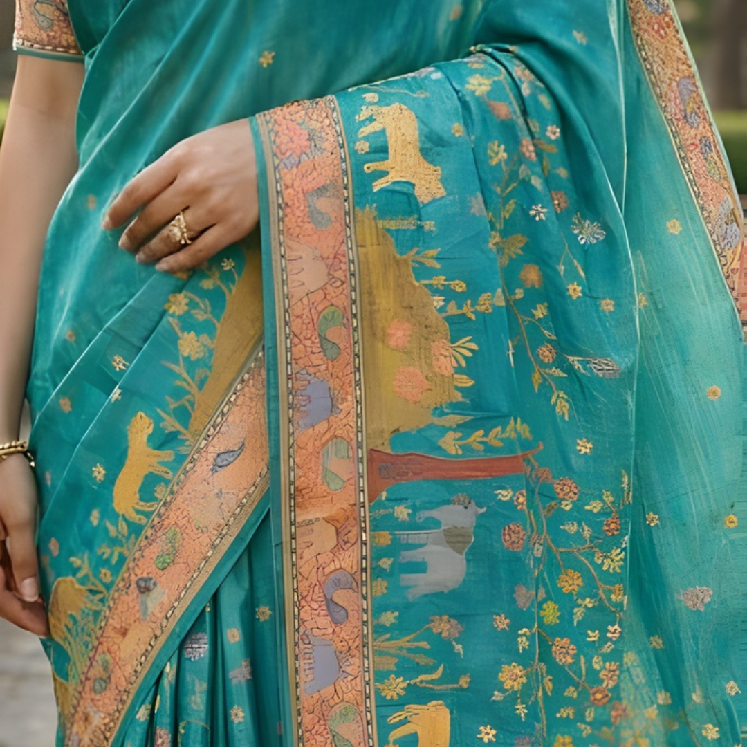 Katan Silk Zari Weaving Festive Saree – Traditional Style