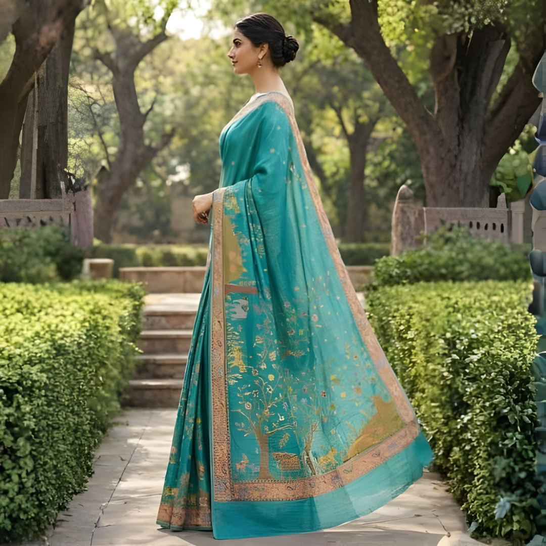 Katan Silk Zari Weaving Festive Saree – Traditional Style