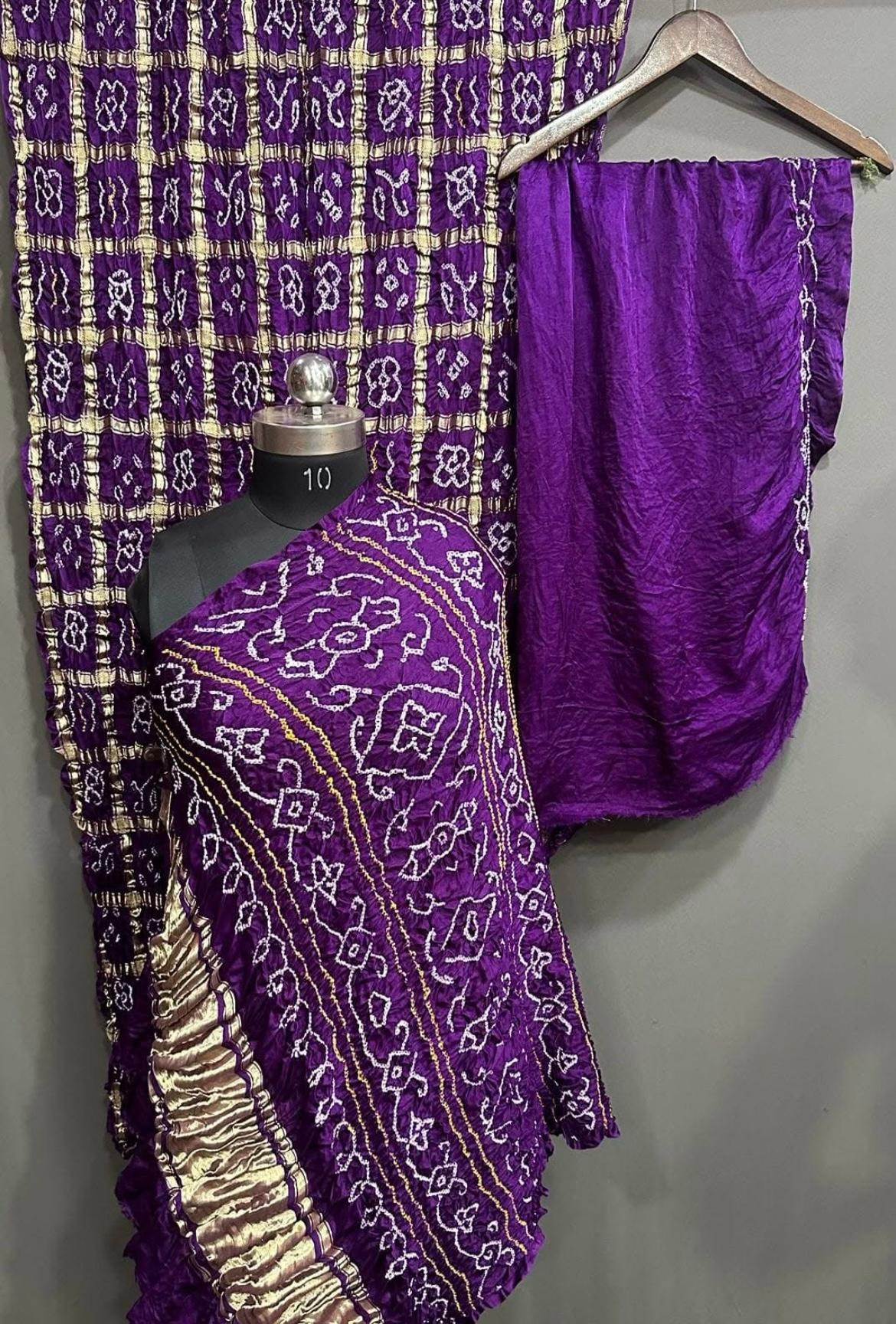 “Purple Bandhani Suit in Modaal Gajji Silk with golden Lagdi Patta dupatta – Anita Jain Fashions”“Purple Bandhani Suit in Modaal Gajji Silk with golden Lagdi Patta dupatta – Anita Jain Fashions”