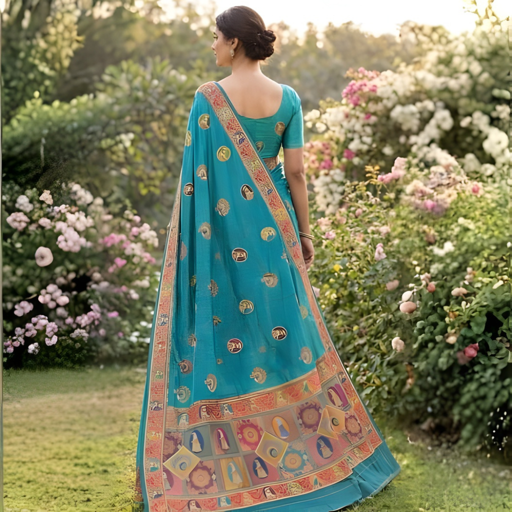 Traditional Peacock Zari Weaving Saree