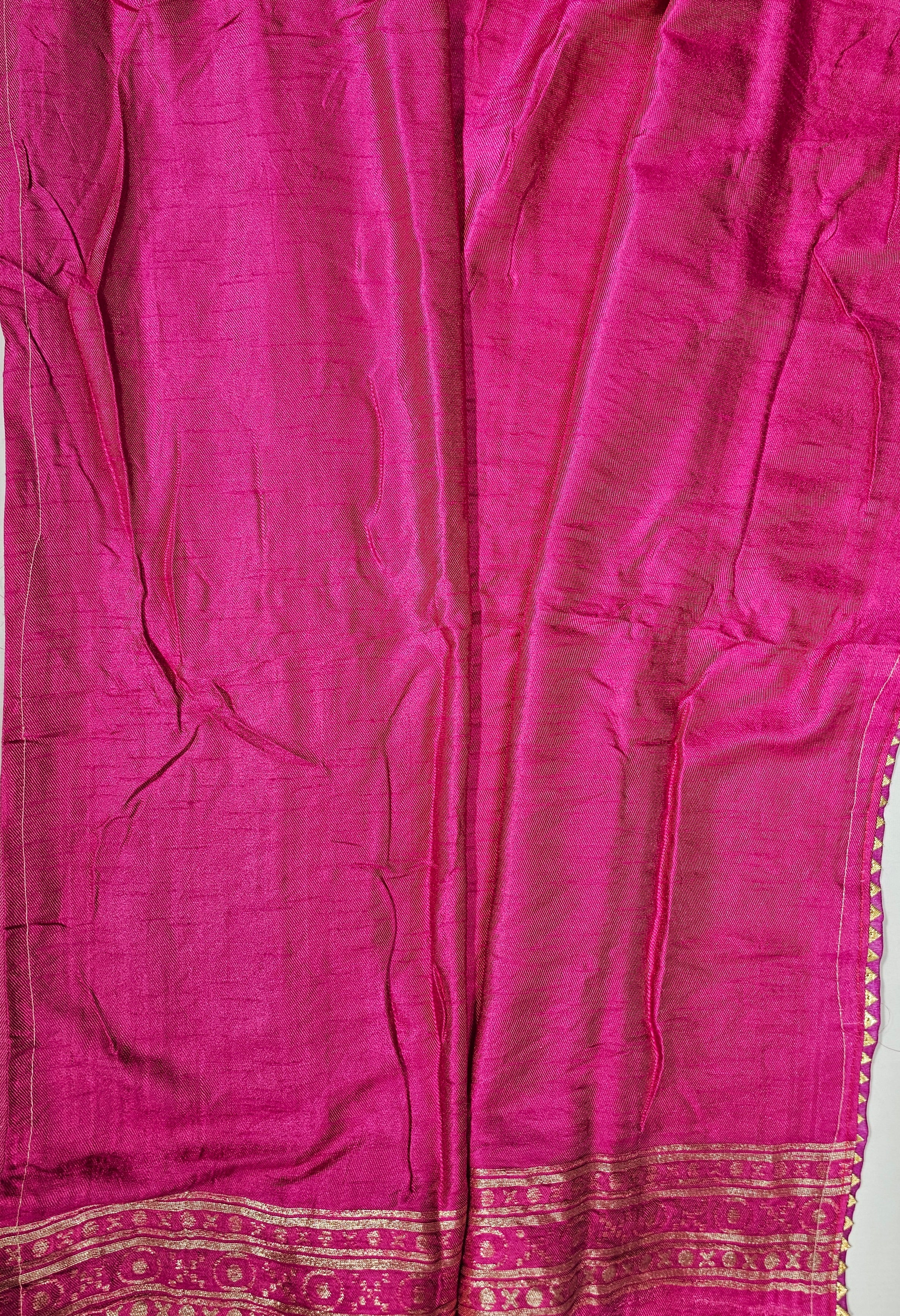 Pink Pure Viscose Ghatchola Saree - Ethically Made, Traditional Craftsmanship - Anita Jain Fashions