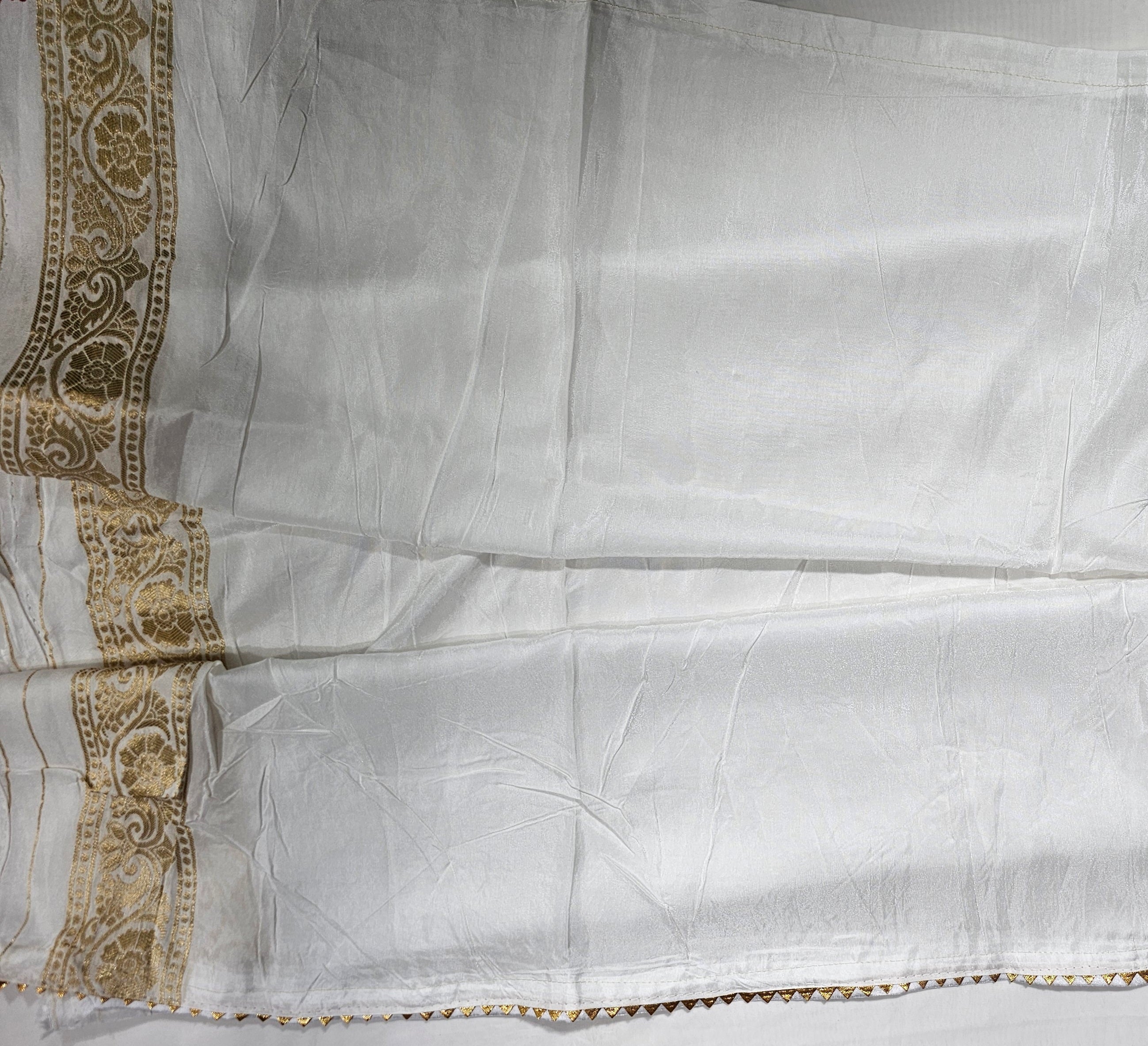 White Dola Viscose Saree - Ethically Made, Elegant Simplicity - Anita Jain Fashions