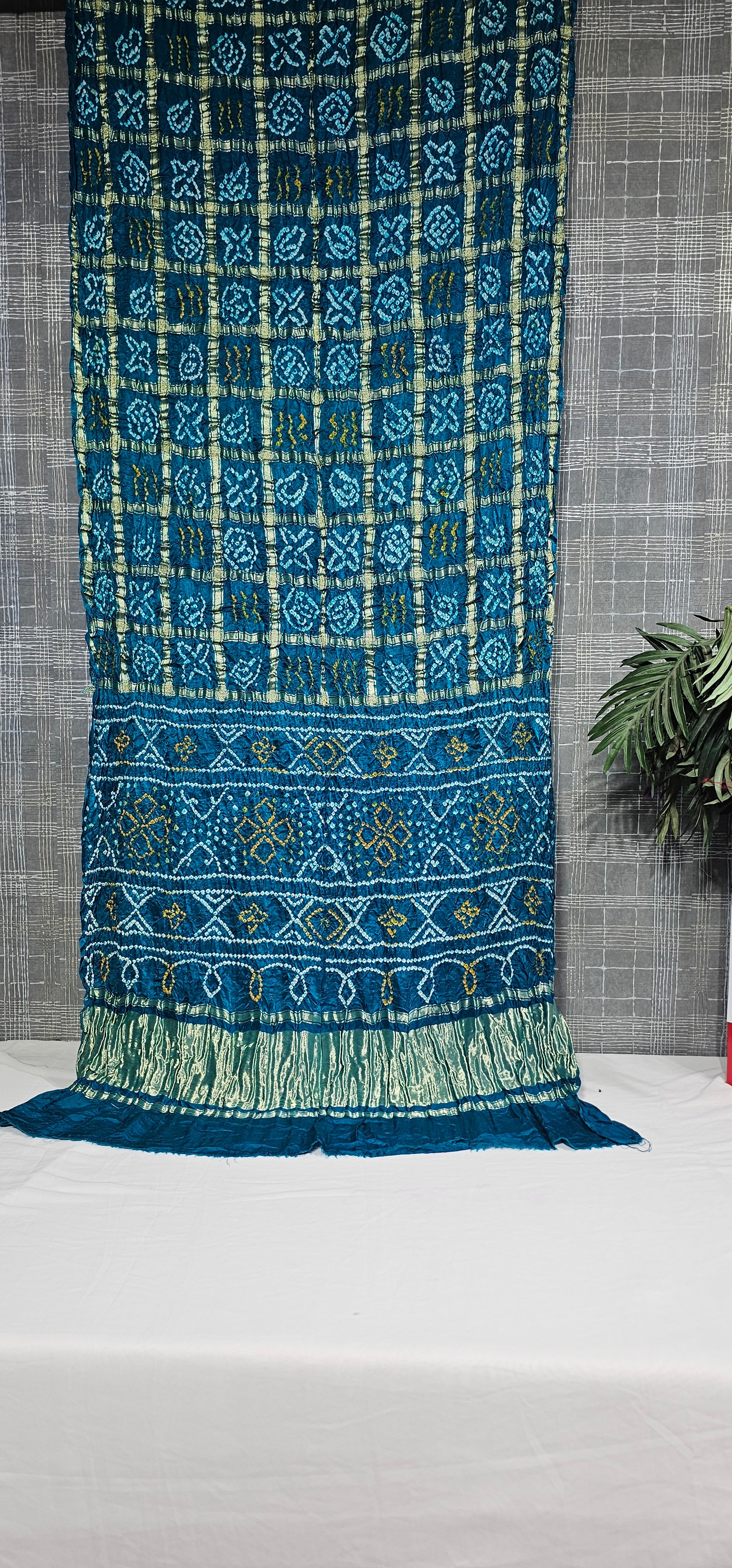 Blue Pure Gajji Ghatchola Saree - Ethically Made, Timeless Luxury - Anita Jain Fashions