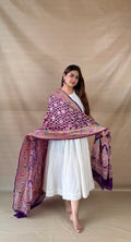Deep Purple Khaddi Georgette Dupatta with Meenakari Work