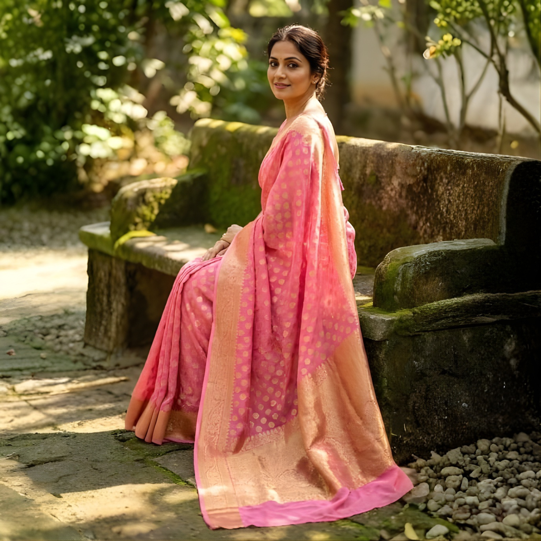 Georgette Banarasi Saree with Zari Weaving – Festive Wear