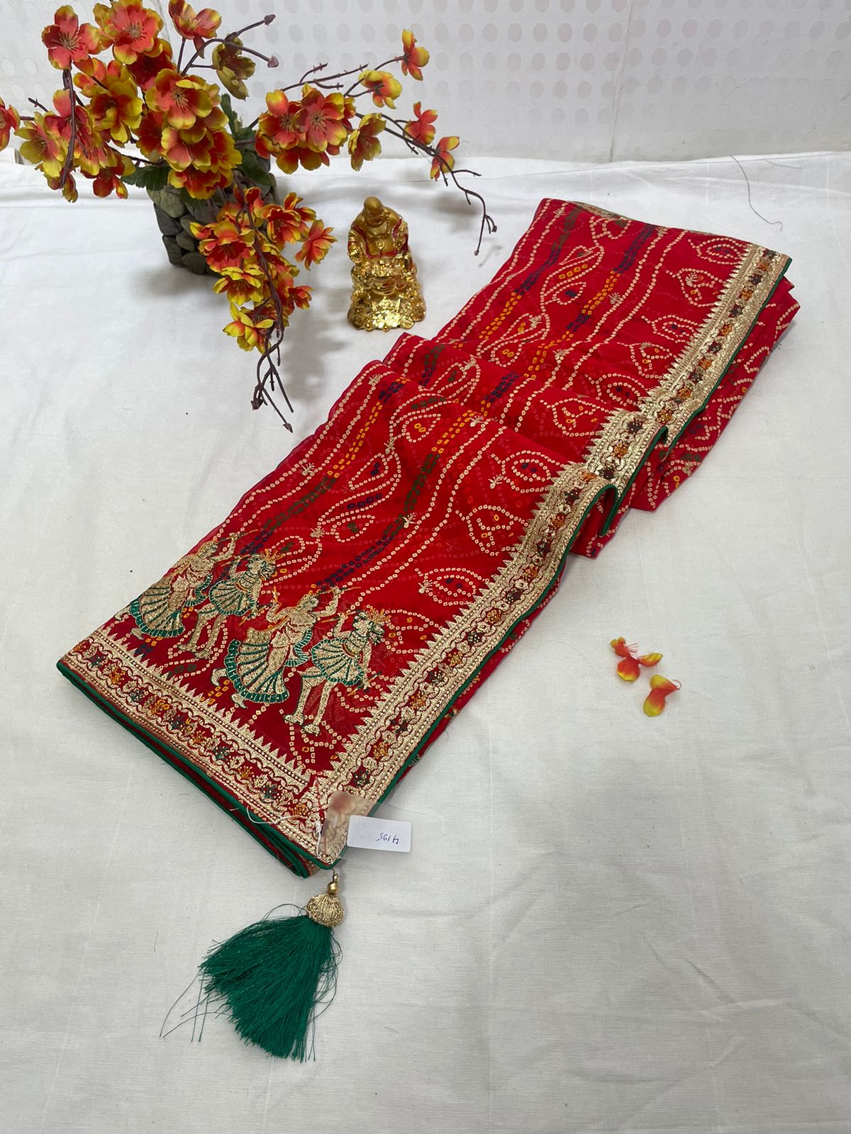 Traditional Bandhani Georgette leheriya Premium Sarees (with blouse)