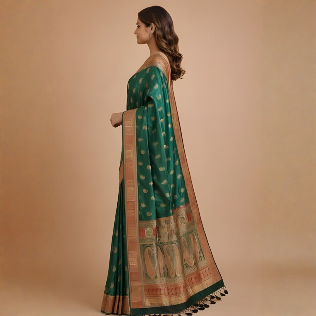 Gajji Silk Traditional Saree with Zari Weaving – Festive Wear