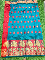 Dusty Rose Banarasi Silk Saree with Golden Zari Motifs and Rich Contrast Border