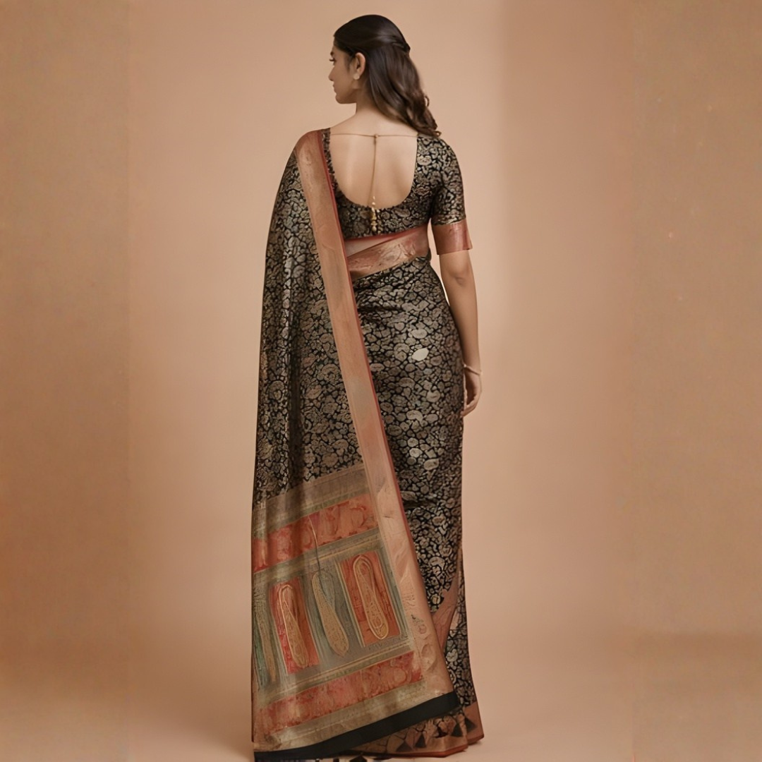 Gajji Silk Kanii Saree with Zari Weaving – Reception Wear