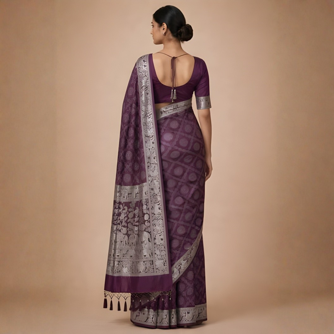 Gajji Silk Bandhani Print Saree – Mangal Path Wear