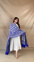 Royal Blue Khaddi Georgette Dupatta with Meenakari Work