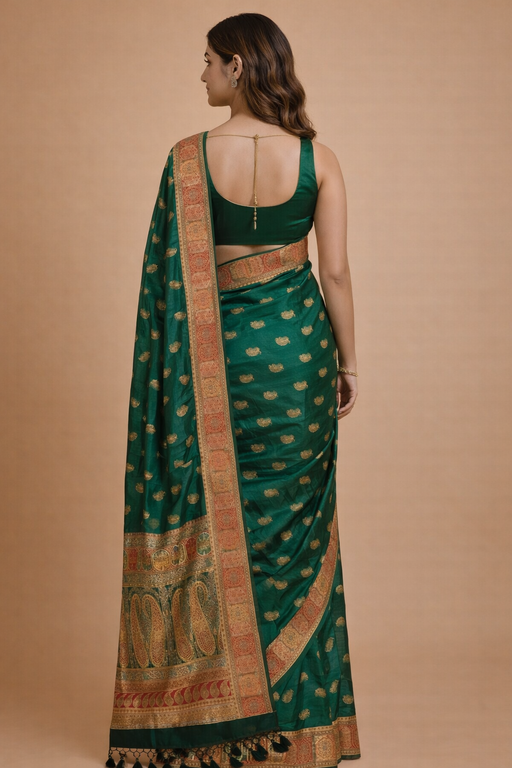 Gajji Silk Traditional Saree with Zari Weaving Back