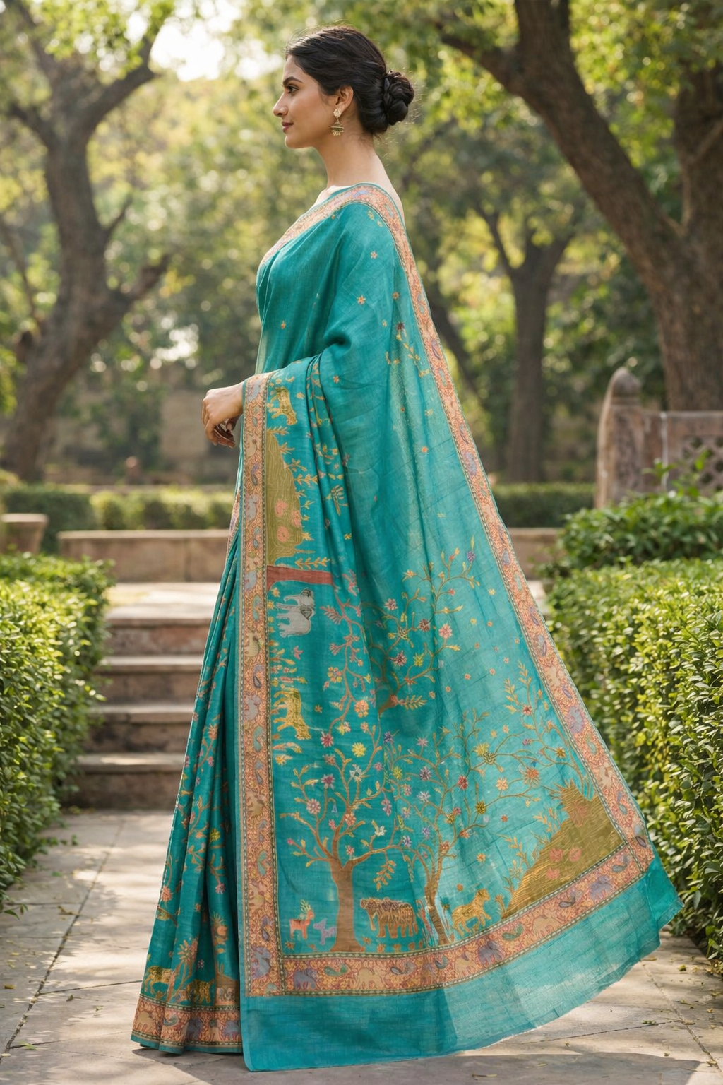 Katan Silk Zari Festive Saree SIde