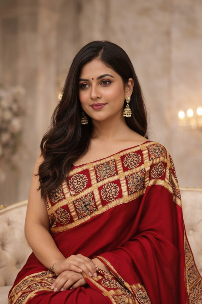 Elegant ethnic saree for wedding functions
