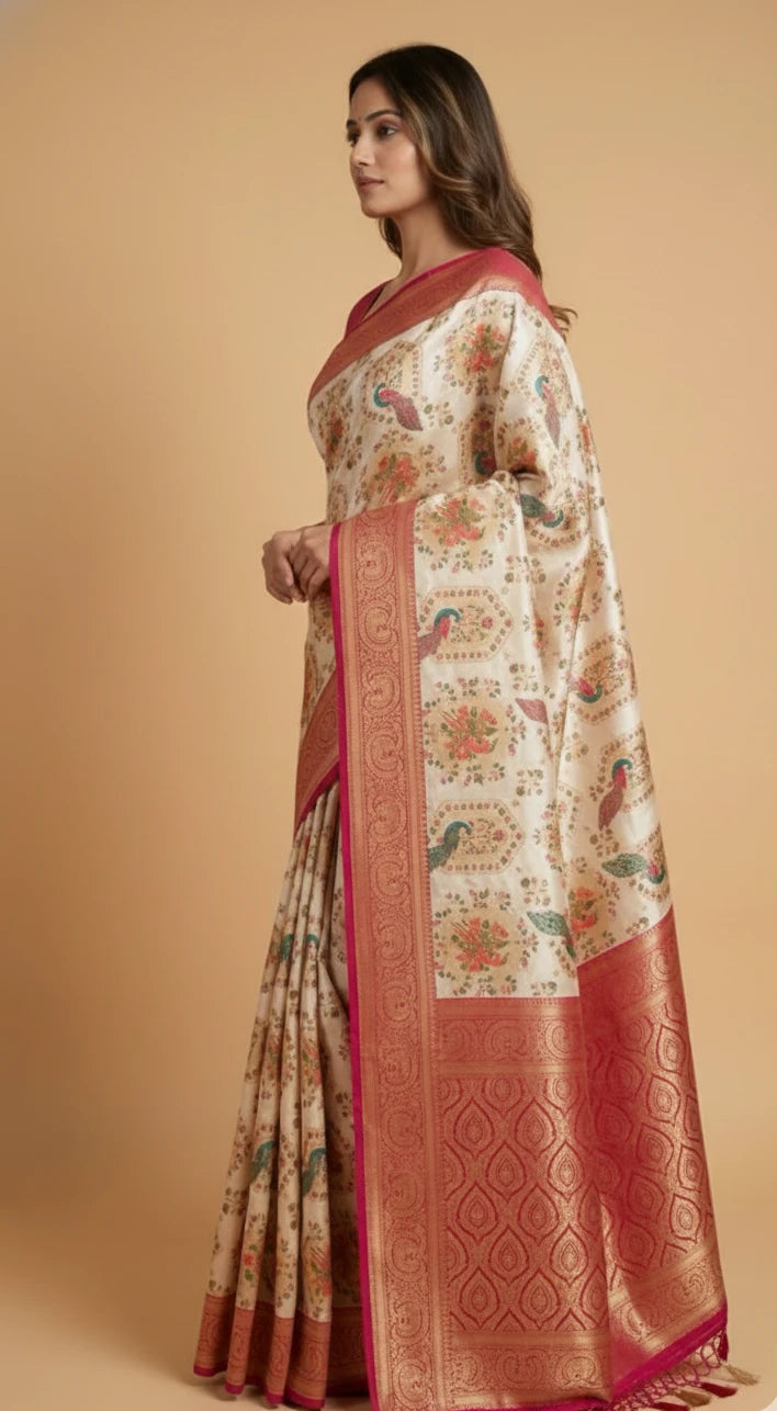 zari woven silk saree design
