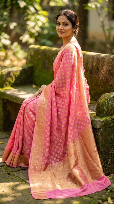 Georgette Banarasi Saree with Zari Weaving Sitting