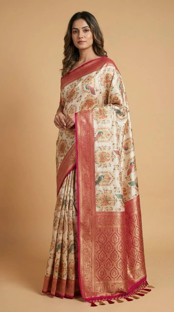 gajji silk zari weaving saree
