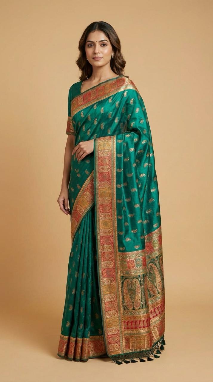 Gajji Silk Traditional Saree with Zari Weaving Front