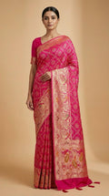 Gajji Silk Bandhani Print Saree Front
