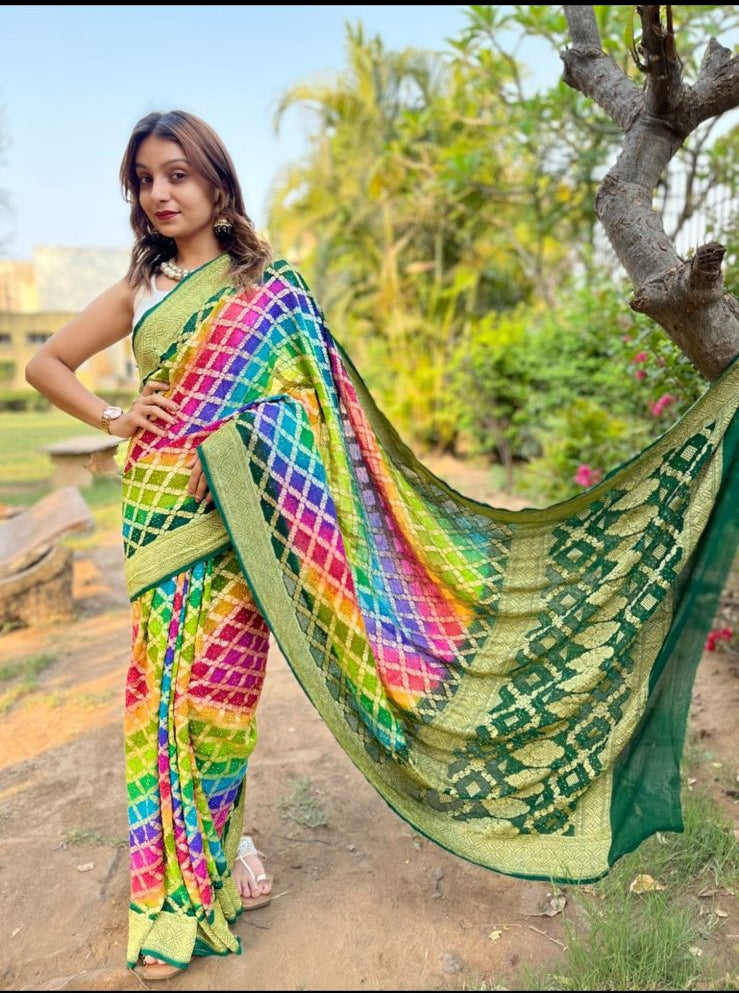 traditional bandhani saree for women
