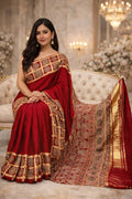 Premium modal silk saree with gold border
