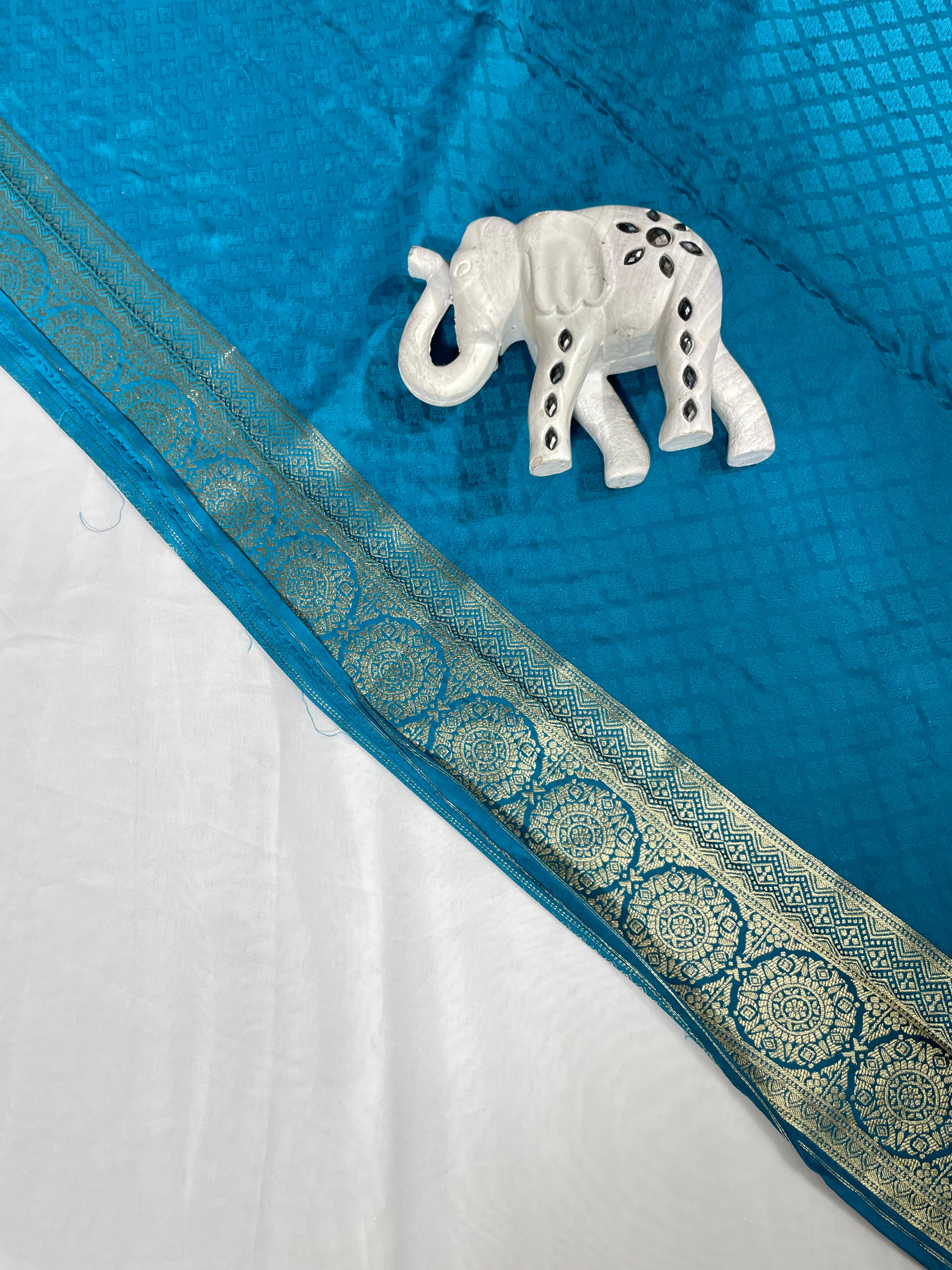 Blue Patola Rangaat Gajji Saree - Ethically Made, Traditional Elegance - Anita Jain Fashions