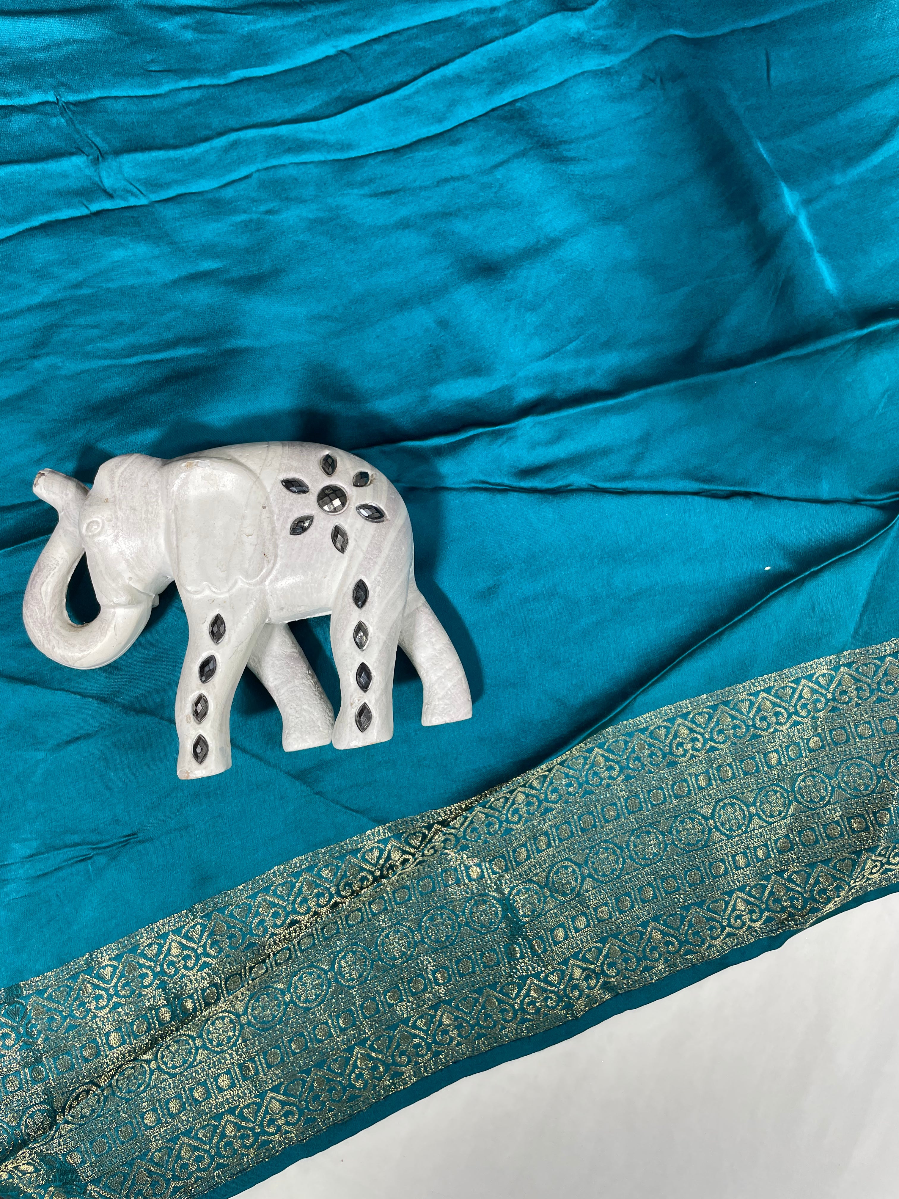 Blue Window Rangaat Gajji Saree - Ethically Made, Timeless Elegance - Anita Jain Fashions