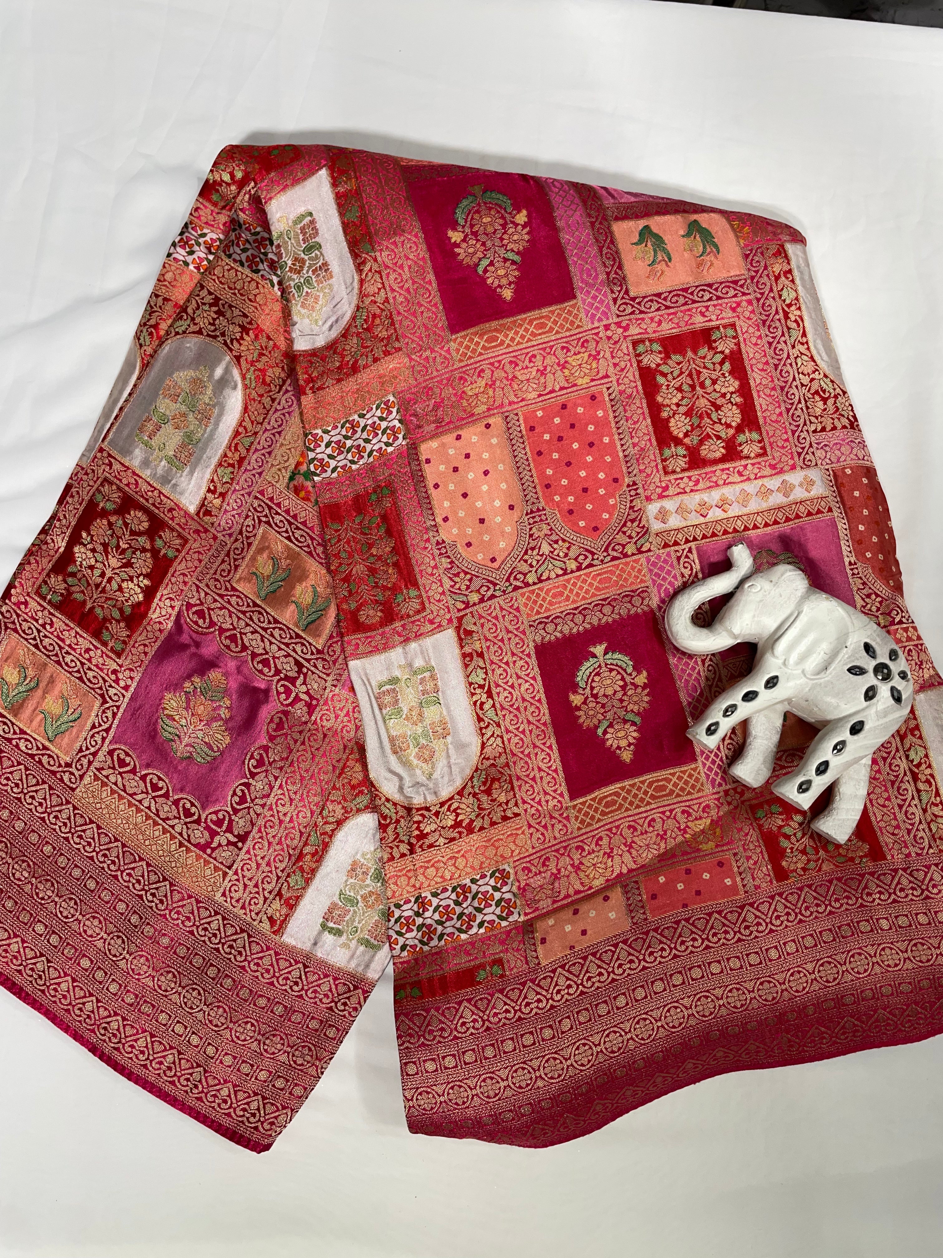 Pink Window Rangaat Gajji Saree - Ethically Made, Timeless Beauty - Anita Jain Fashions