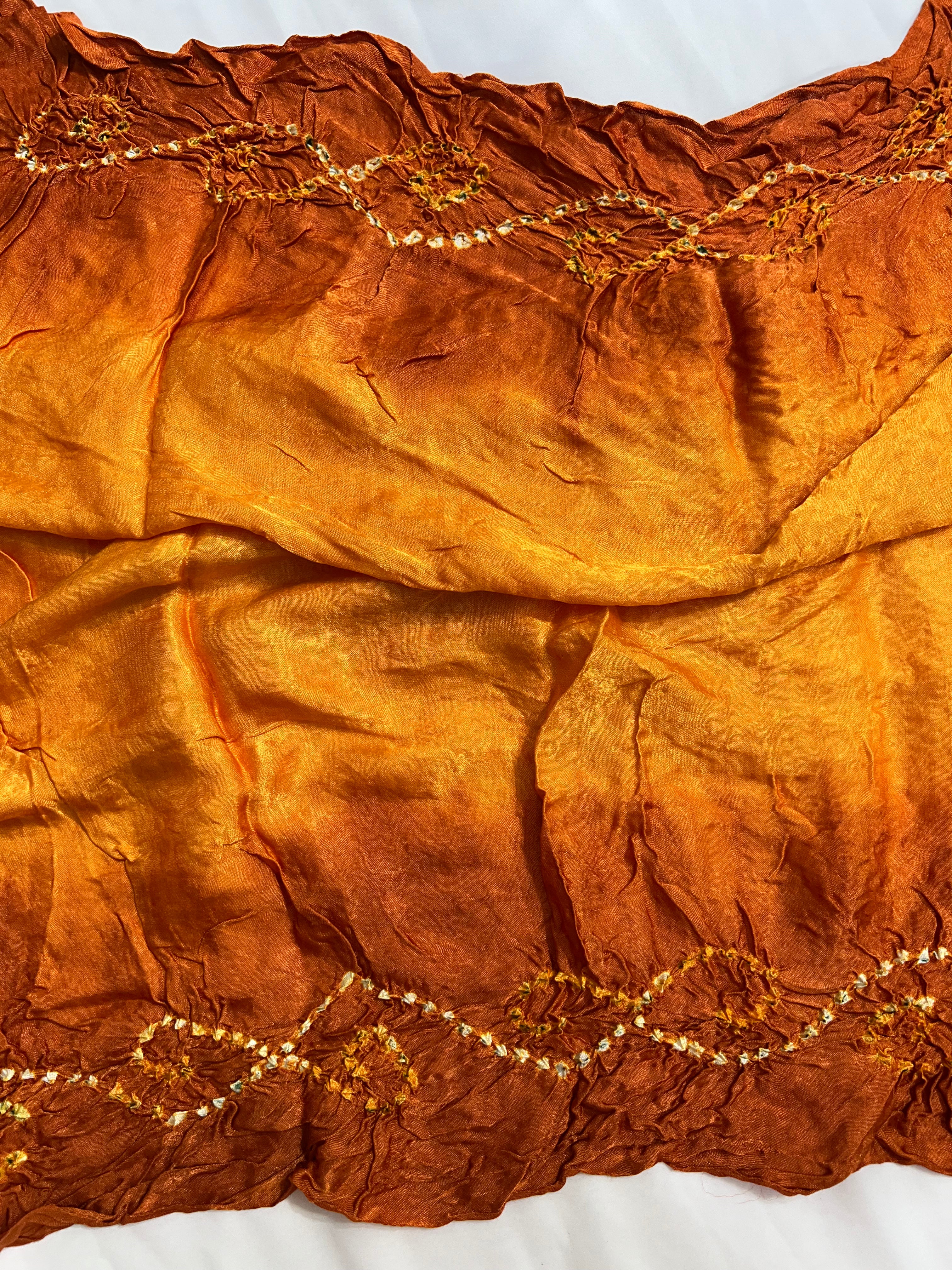 Brown Yellow Pure Gajji Silk Saree - Ethically Made, Elegant Blend - Anita Jain Fashions