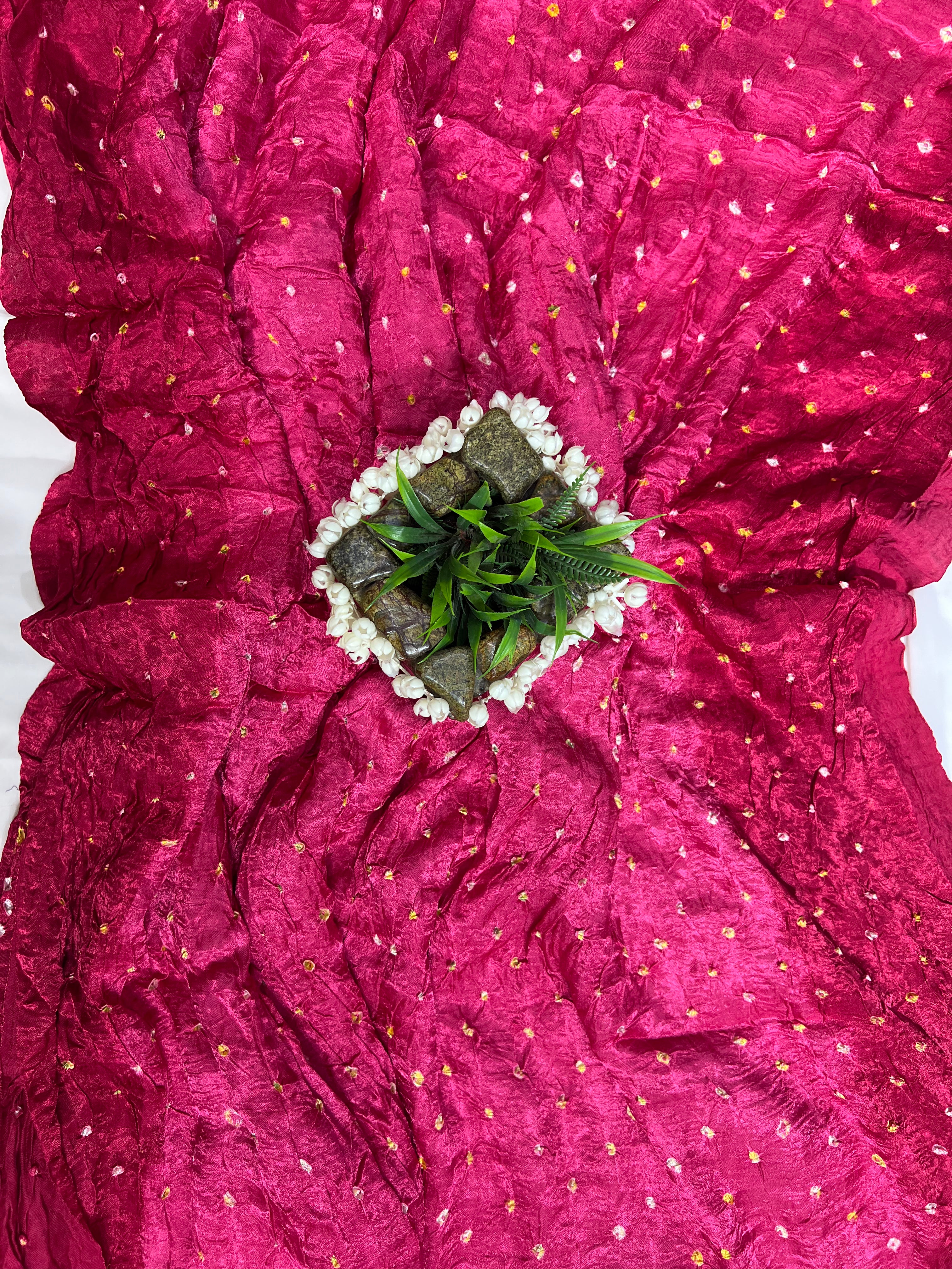 Dark Pink Gajji Silk Shaded Saree - Ethically Made, Vibrant Elegance - Anita Jain Fashions