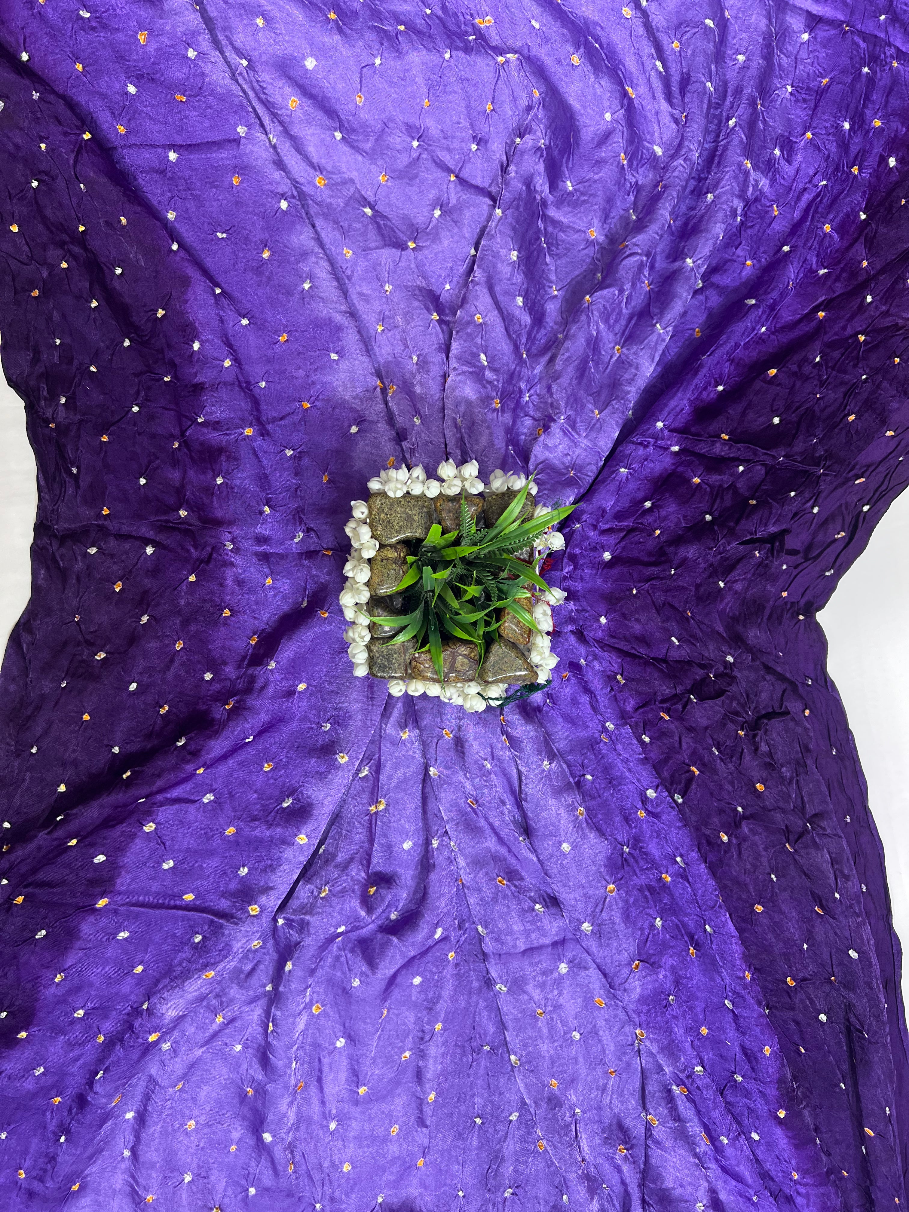 Purple & Dark Purple Gajji Silk Shaded Saree - Ethically Made, Elegant Gradient - Anita Jain Fashions