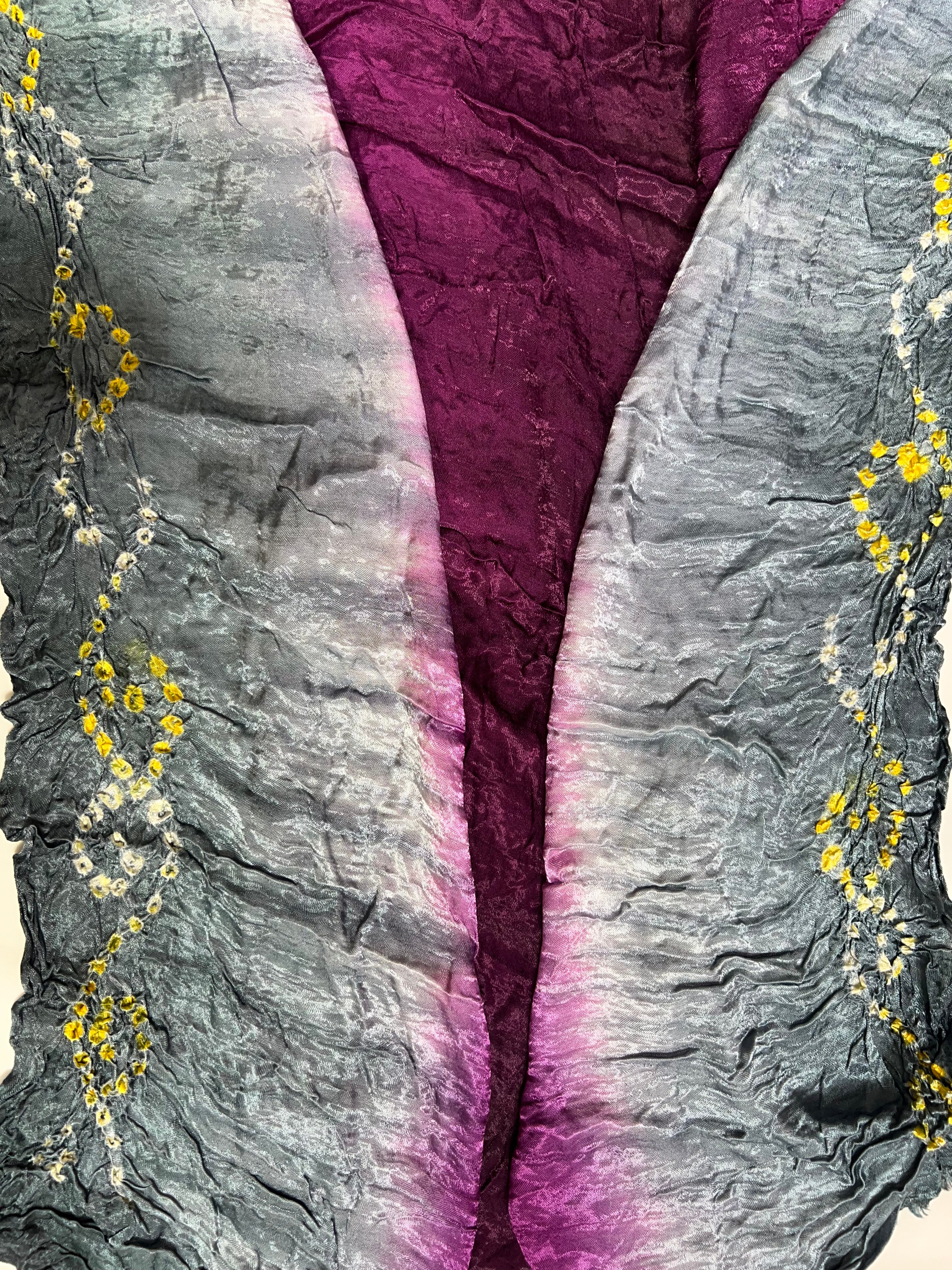 Purple & Grey Gajji Silk Shaded Saree - Ethically Made, Sophisticated Gradient - Anita Jain Fashions