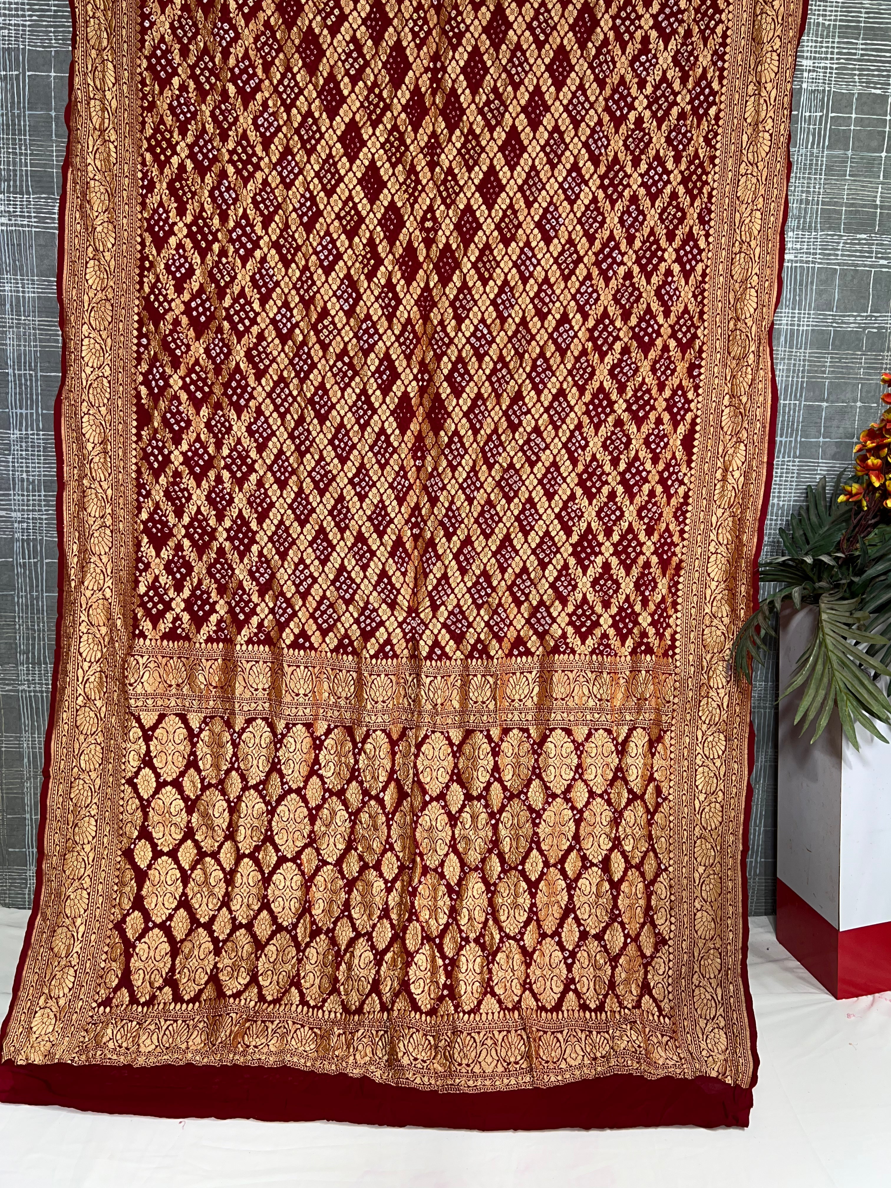 Mehroon Khaddi Saree - Ethically Made, Rich Elegance - Anita Jain Fashions