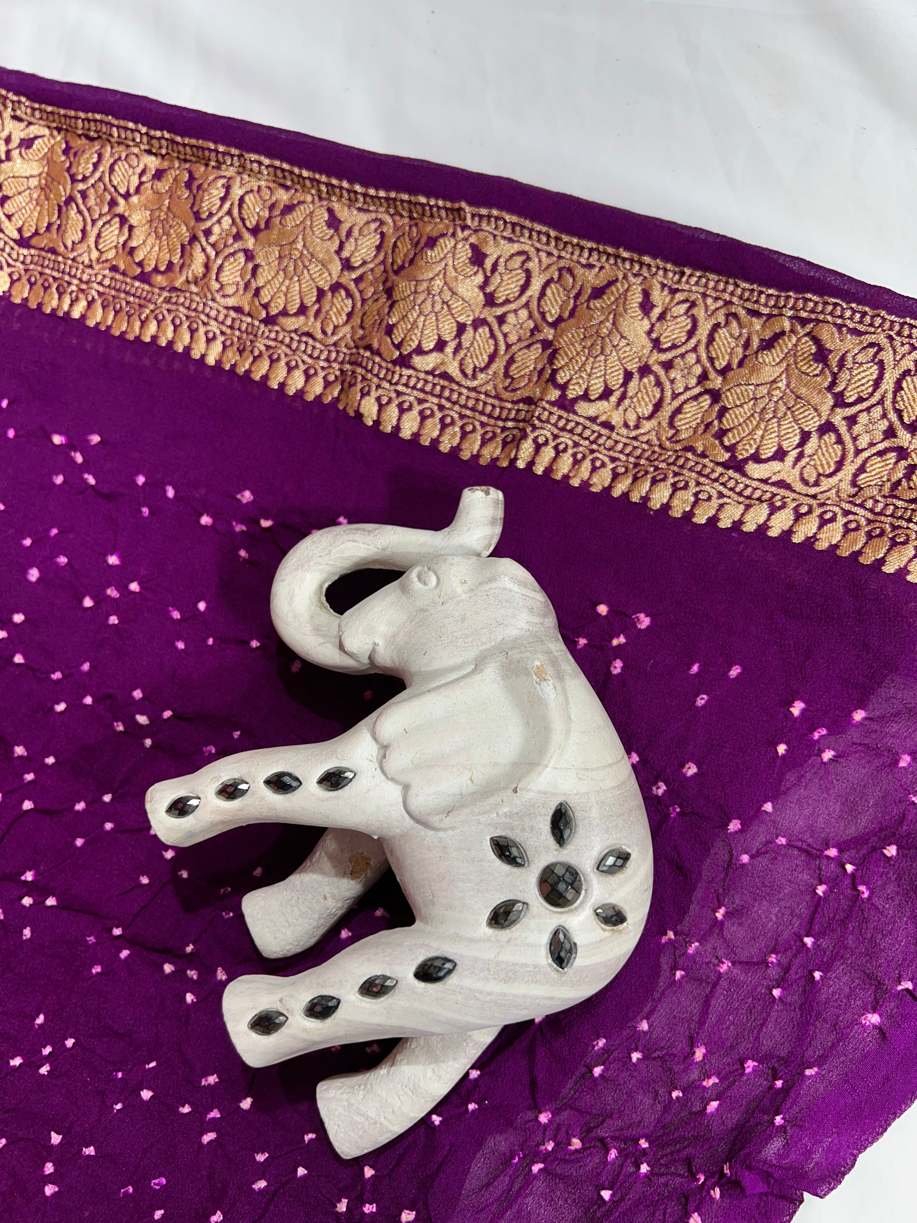 Pink Purple Shaded Khaddi Saree - Ethically Made, Elegant Gradient - Anita Jain Fashions