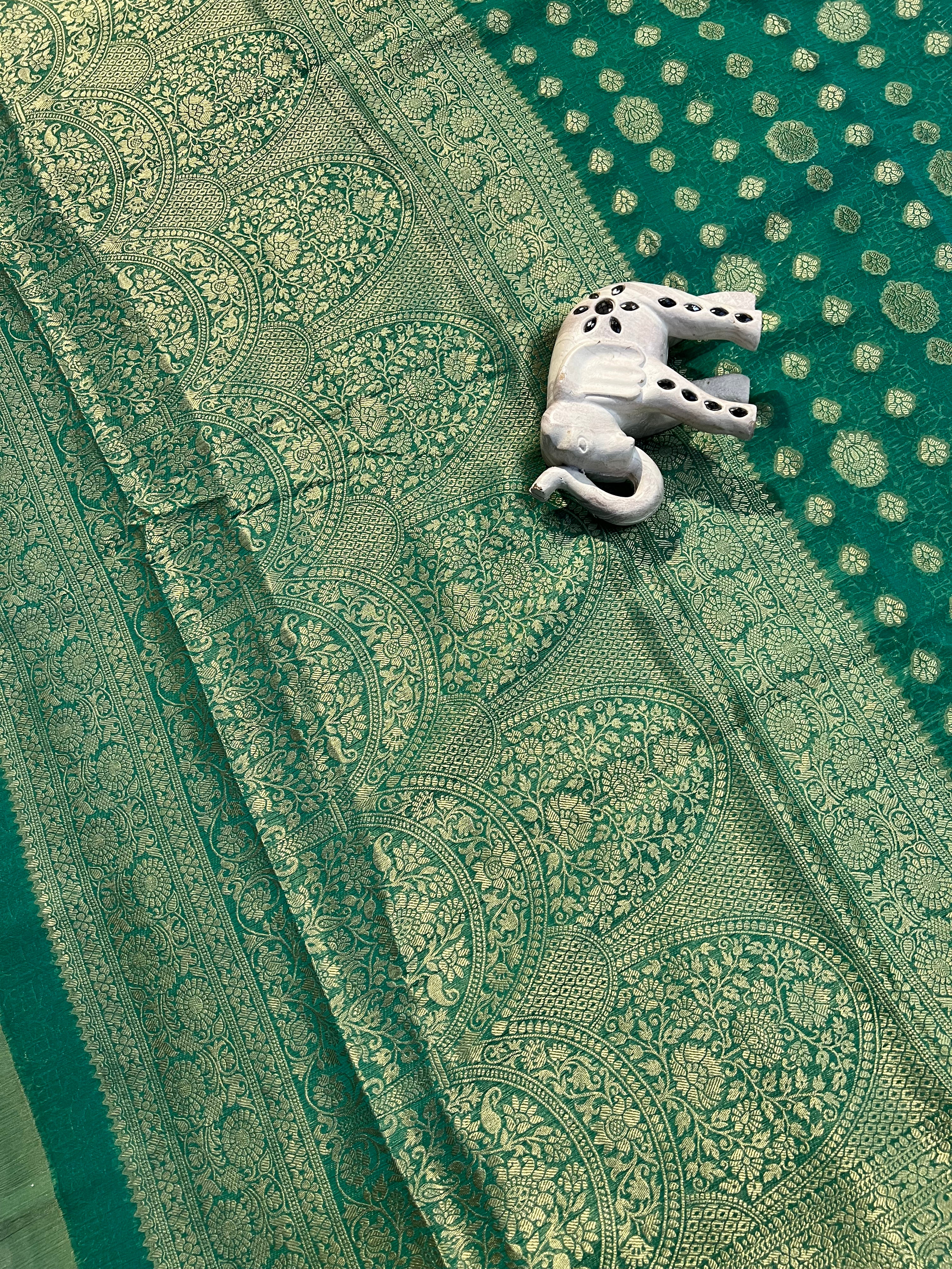 Rama Green Jenny Silk Saree - Ethically Made, Easy Care & Graceful Charm - Anita Jain Fashions