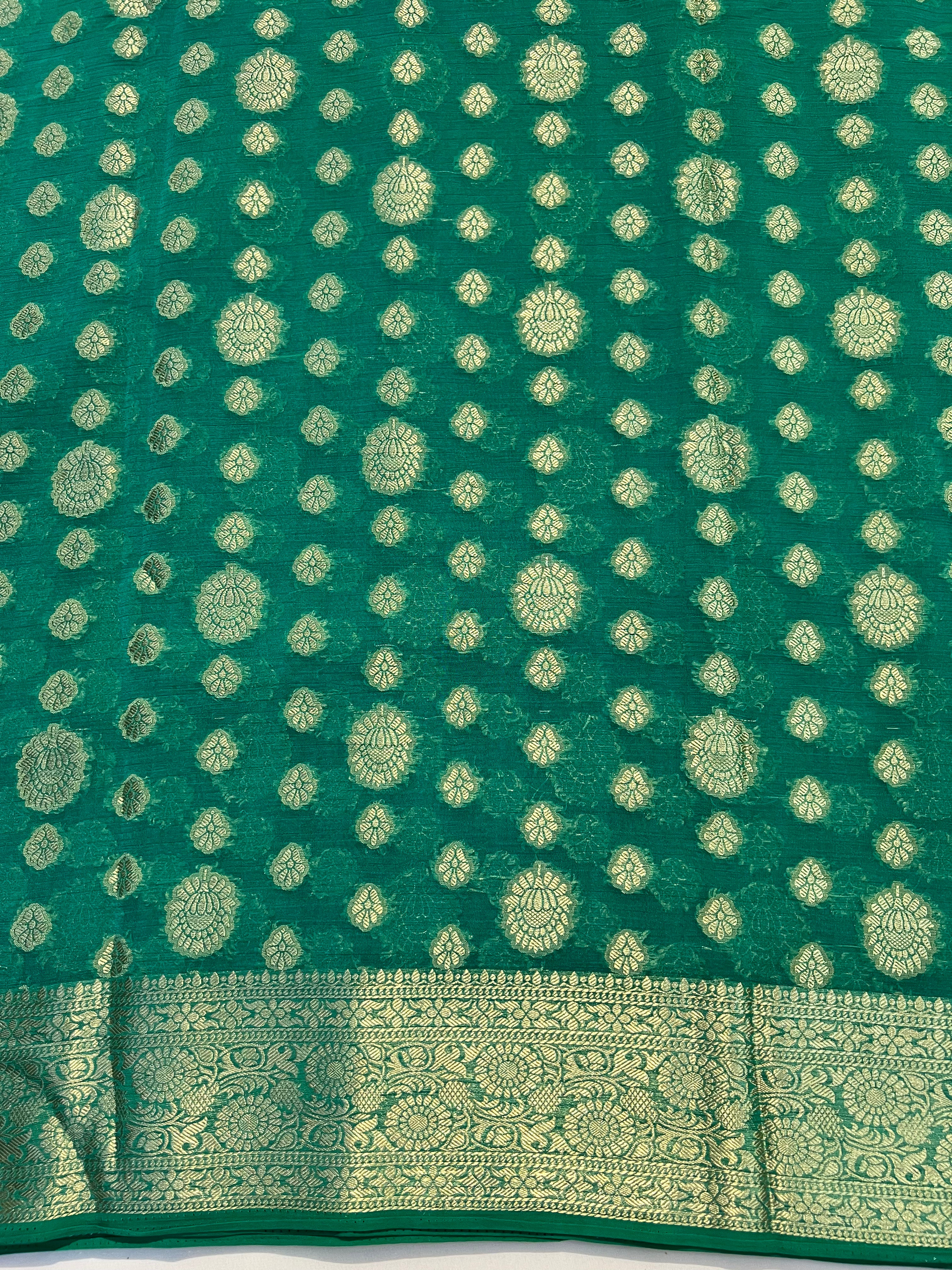 Rama Green Jenny Silk Saree - Ethically Made, Easy Care & Graceful Charm - Anita Jain Fashions